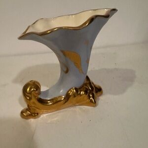 Vintage Porcelain Blue and Gold Vase